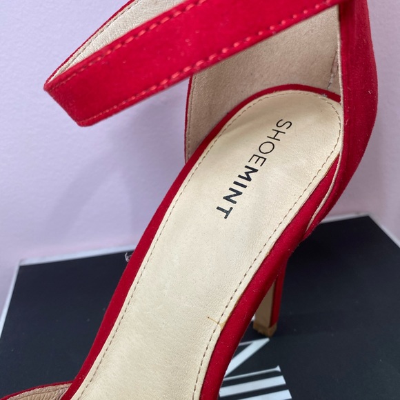 Ankle strap heels, shoemint “Giselle” red pumps worn once - Picture 3 of 9